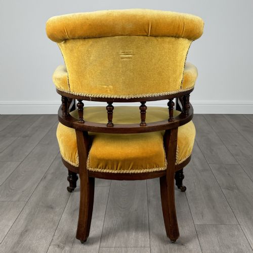 ANTIQUE 19TH CENTURY TUB CHAIR ARMCHAIR IN MAHOGANY - ADDITIONAL PHOTO 3