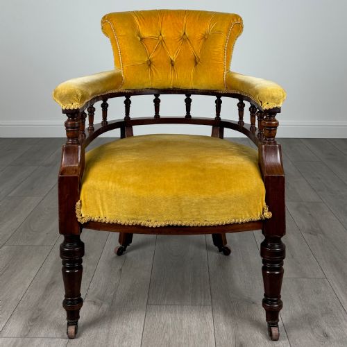 ANTIQUE 19TH CENTURY TUB CHAIR ARMCHAIR IN MAHOGANY - ADDITIONAL PHOTO 6