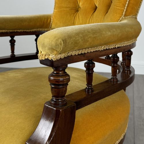 ANTIQUE 19TH CENTURY TUB CHAIR ARMCHAIR IN MAHOGANY - ADDITIONAL PHOTO 9