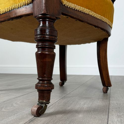 ANTIQUE 19TH CENTURY TUB CHAIR ARMCHAIR IN MAHOGANY - ADDITIONAL PHOTO 10