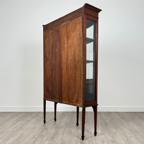 ANTIQUE LATE 19TH CENTURY INLAID DISPLAY CABINET IN MAHOGANY - ADDITIONAL PHOTO 6