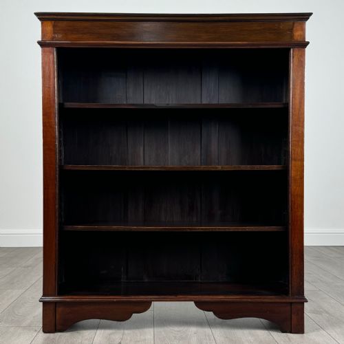 antique 20th century small open bookcase in mahogany - CATEGORY: ANTIQUE BOOKCASES - DATED EDWARDIAN