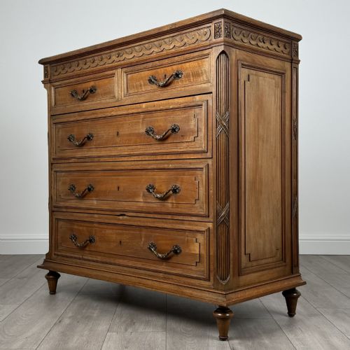 ANTIQUE 19TH CENTURY FRENCH CHEST OF DRAWERS IN WALNUT - ADDITIONAL PHOTO 1