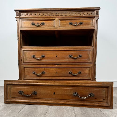 ANTIQUE 19TH CENTURY FRENCH CHEST OF DRAWERS IN WALNUT - ADDITIONAL PHOTO 8