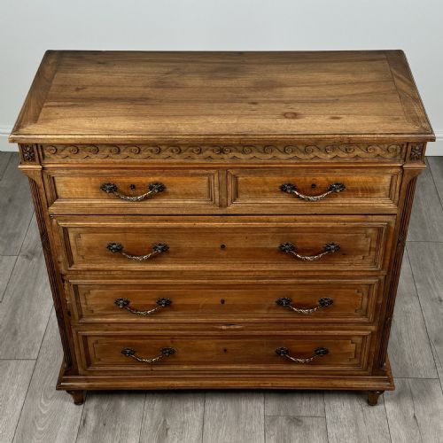 ANTIQUE 19TH CENTURY FRENCH CHEST OF DRAWERS IN WALNUT - ADDITIONAL PHOTO 9