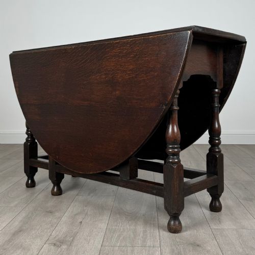 ANTIQUE 20TH CENTURY GATE LEG TABLE IN OAK - ADDITIONAL PHOTO 2