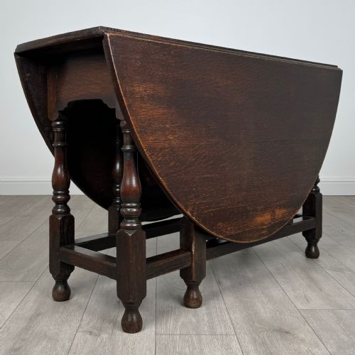 ANTIQUE 20TH CENTURY GATE LEG TABLE IN OAK - ADDITIONAL PHOTO 4