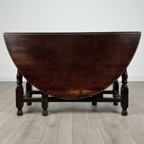 ANTIQUE 20TH CENTURY GATE LEG TABLE IN OAK - ADDITIONAL PHOTO 5