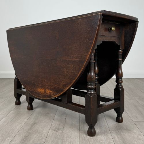 ANTIQUE 20TH CENTURY GATE LEG TABLE IN OAK - ADDITIONAL PHOTO 6