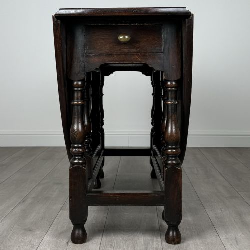 ANTIQUE 20TH CENTURY GATE LEG TABLE IN OAK - ADDITIONAL PHOTO 7