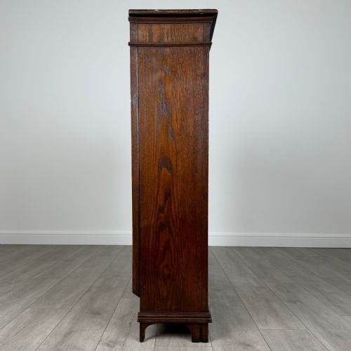 ANTIQUE 19TH CENTURY HEAVILY CARVED OPEN BOOKCASE IN OAK - ADDITIONAL PHOTO 6
