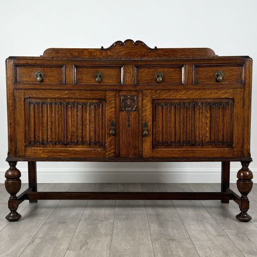 antique 20th century art nouveau sideboard in oak - CATEGORY: ANTIQUE SIDEBOARDS - DATED EDWARDIAN