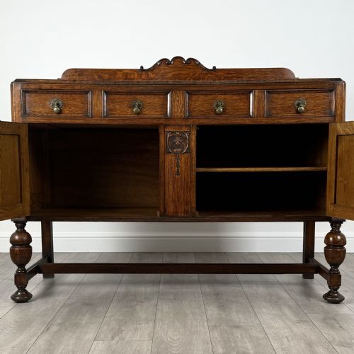 ANTIQUE 20TH CENTURY ART NOUVEAU SIDEBOARD IN OAK - ADDITIONAL PHOTO 1