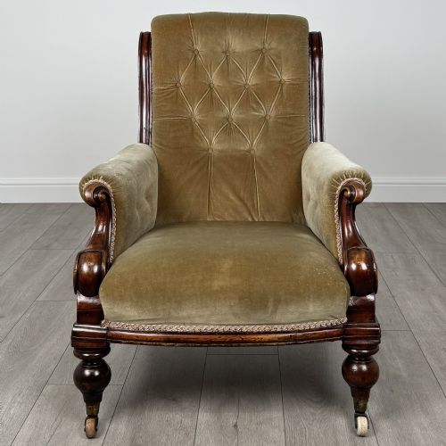ANTIQUE 19TH CENTURY GOOD QUALITY ARMCHAIR IN MAHOGANY - ADDITIONAL PHOTO 6