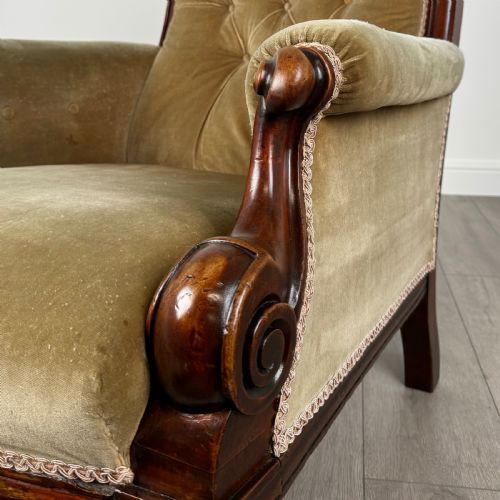 ANTIQUE 19TH CENTURY GOOD QUALITY ARMCHAIR IN MAHOGANY - ADDITIONAL PHOTO 9