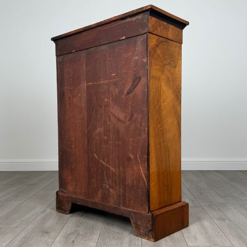 ANTIQUE 19TH CENTURY SMALL INLAID OPEN BOOKCASE IN WALNUT - ADDITIONAL PHOTO 5