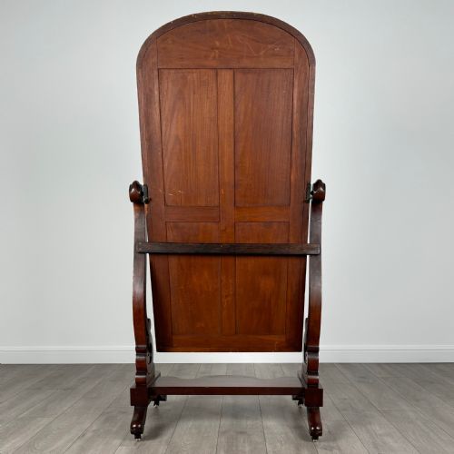 ANTIQUE 19TH CENTURY GOOD QUALITY CHEVAL MIRROR IN MAHOGANY - ADDITIONAL PHOTO 3