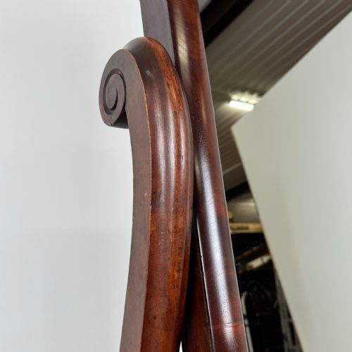 ANTIQUE 19TH CENTURY GOOD QUALITY CHEVAL MIRROR IN MAHOGANY - ADDITIONAL PHOTO 9