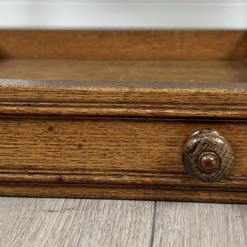 ANTIQUE 19TH CENTURY FINE QUALITY WRITING TABLE IN OAK - ADDITIONAL PHOTO 10