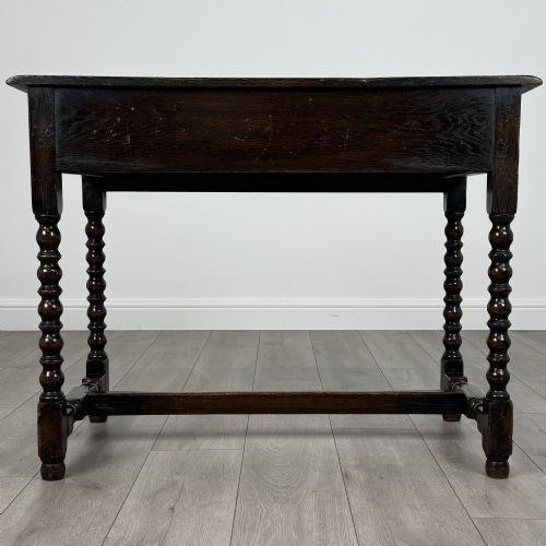 ANTIQUE 18TH CENTURY BOBBIN TURNED WRITING TABLE IN OAK - ADDITIONAL PHOTO 3
