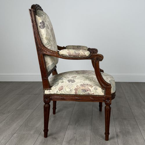 ANTIQUE 19TH CENTURY PAIR OF FRENCH ARMCHAIRS IN WALNUT - ADDITIONAL PHOTO 4