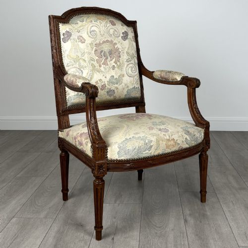 ANTIQUE 19TH CENTURY PAIR OF FRENCH ARMCHAIRS IN WALNUT - ADDITIONAL PHOTO 7