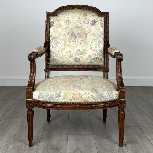 ANTIQUE 19TH CENTURY PAIR OF FRENCH ARMCHAIRS IN WALNUT - ADDITIONAL PHOTO 8