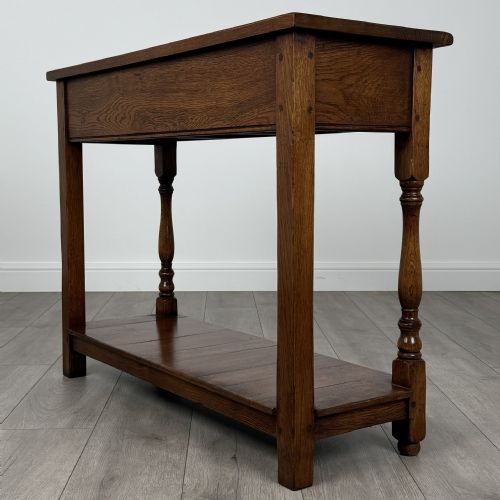 ANTIQUE 20TH CENTURY GOOD QUALITY SIDE TABLE IN OAK - ADDITIONAL PHOTO 5