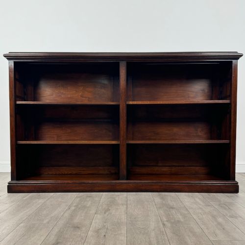 antique 20th century fine quality large open bookcase in oak - CATEGORY: ANTIQUE BOOKCASES - DATED EDWARDIAN