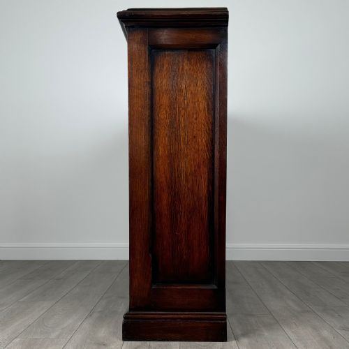 ANTIQUE 20TH CENTURY FINE QUALITY LARGE OPEN BOOKCASE IN OAK - ADDITIONAL PHOTO 2