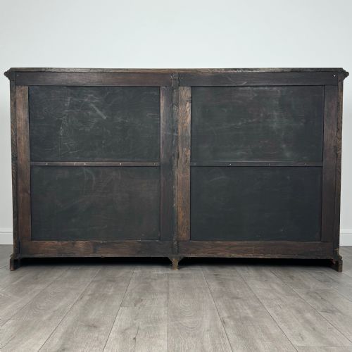 ANTIQUE 20TH CENTURY FINE QUALITY LARGE OPEN BOOKCASE IN OAK - ADDITIONAL PHOTO 4