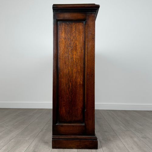 ANTIQUE 20TH CENTURY FINE QUALITY LARGE OPEN BOOKCASE IN OAK - ADDITIONAL PHOTO 6