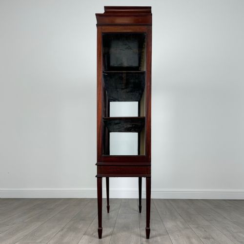 ANTIQUE 20TH CENTURY INLAID DISPLAY CABINET IN MAHOGANY - ADDITIONAL PHOTO 2