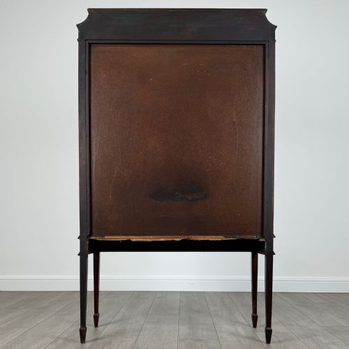 ANTIQUE 20TH CENTURY INLAID DISPLAY CABINET IN MAHOGANY - ADDITIONAL PHOTO 5