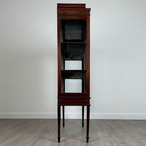 ANTIQUE 20TH CENTURY INLAID DISPLAY CABINET IN MAHOGANY - ADDITIONAL PHOTO 7