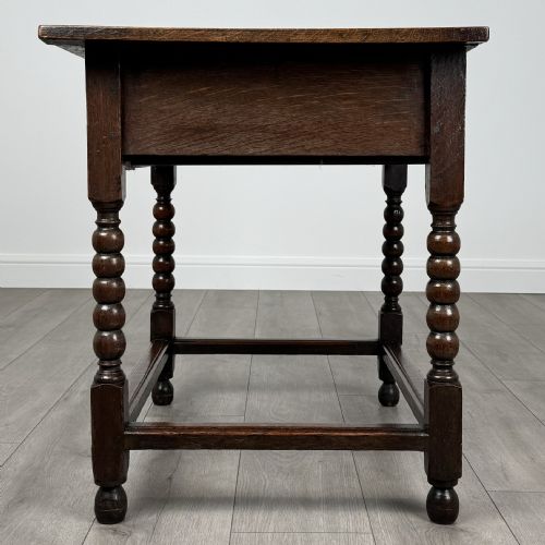 ANTIQUE 18TH CENTURY BOBBIN TURNED OAK SIDE TABLE - ADDITIONAL PHOTO 2
