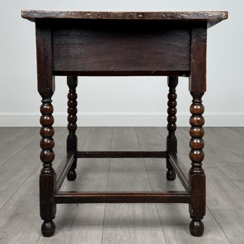ANTIQUE 18TH CENTURY BOBBIN TURNED OAK SIDE TABLE - ADDITIONAL PHOTO 6