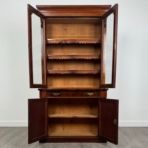 ANTIQUE 19TH CENTURY GOOD QUALITY BOOKCASE IN MAHOGANY - ADDITIONAL PHOTO 1