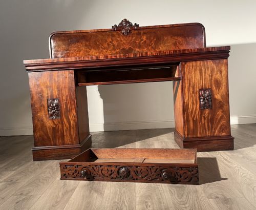 ANTIQUE EARLY VICTORIAN PEDESTAL SIDEBOARD IN MAHOGANY - ADDITIONAL PHOTO 8
