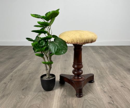 antique 19th century piano stool in mahogany - CATEGORY: ANTIQUE STOOLS - DATED VICTORIAN