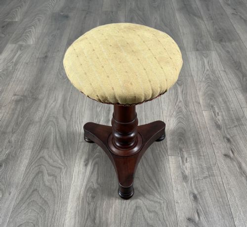 ANTIQUE 19TH CENTURY PIANO STOOL IN MAHOGANY - ADDITIONAL PHOTO 2