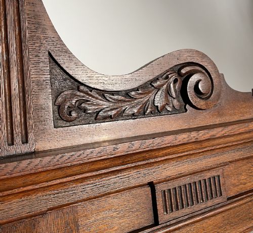 ANTIQUE 19TH CENTURY MIRROR BACK SIDEBOARD IN OAK - ADDITIONAL PHOTO 9