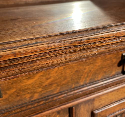 ANTIQUE 19TH CENTURY MIRROR BACK SIDEBOARD IN OAK - ADDITIONAL PHOTO 11