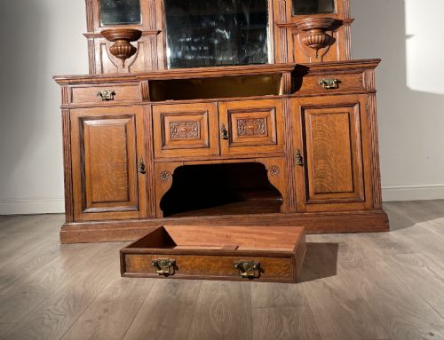 ANTIQUE 19TH CENTURY MIRROR BACK SIDEBOARD IN OAK - ADDITIONAL PHOTO 14