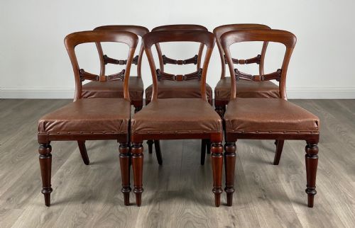 antique 19th century set of 6 dining chairs in mahogany - CATEGORY: ANTIQUE CHAIRS - DATED VICTORIAN