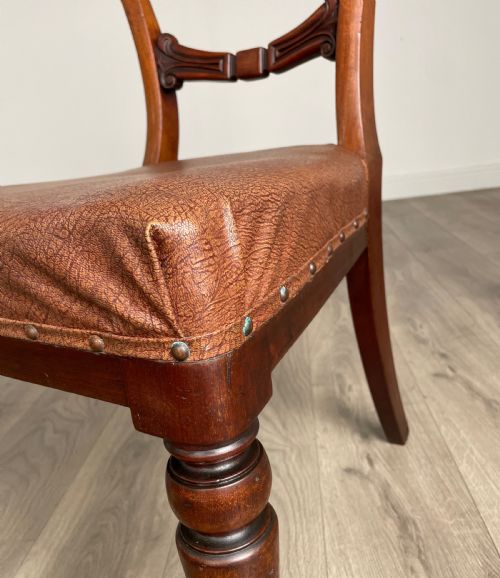 ANTIQUE 19TH CENTURY SET OF 6 DINING CHAIRS IN MAHOGANY - ADDITIONAL PHOTO 6