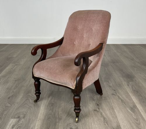 ANTIQUE ORIGINAL VICTORIAN CHILDREN'S ARMCHAIR IN MAHOGANY - ADDITIONAL PHOTO 1