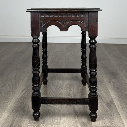 fig 2. Antique 19th Century Carved Oak Side Table