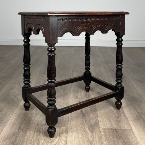 fig 3. Antique 19th Century Carved Oak Side Table