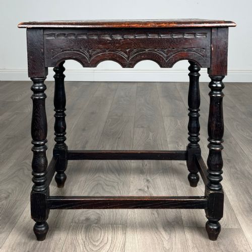 fig 4. Antique 19th Century Carved Oak Side Table